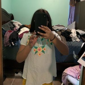 White top with flowers